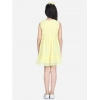 Dropship Girl's Polyester Dobby Floral Printed Sleeveless Round Neck Dress (Yellow)