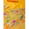 Women's Banarasi Silk Printed Unstitched Salwar Suit Material With Dupatta (Yellow, 3Mtrs) Women's Banarasi Silk Printed Unstitched Salwar Suit Material With Dupatta (Yellow, 3Mtrs)