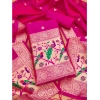 Women's Banarasi Silk Printed Unstitched Salwar Suit Material With Dupatta (Pink, 3Mtrs) Women's Banarasi Silk Printed Unstitched Salwar Suit Material With Dupatta (Pink, 3Mtrs)