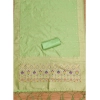 Women's Banarasi Silk Printed Unstitched Salwar Suit Material With Dupatta (Pista, 3Mtrs)