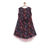 Dropship Girl's Polyester Crepe Embellished Sleeveless Round Neck Dress (Multicolor)