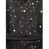 Dropship Girl's Net Embellished Sleeveless V-Neck Dress (Black)
