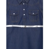 Dropship Girl's Denim Solid Short Sleeve Shirt collar Dress (Blue)