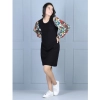 Dropship Girl's Polyester Printed Long Sleeve Round Neck Dress (Multicolor)