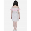 Dropship Girl's Cotton Printed Sleeveless Shoulder Straps Dress (Beige-Pink)