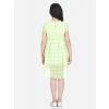 Dropship Girl's Polyester Chiffon Solid Short Sleeve Round Neck Dress (Lime Green)