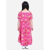Dropship Girl's Rayon Solid Short Sleeve Shoulder Straps Dress (Pink)