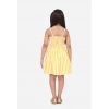Dropship Girl's Polyester Cotton Blend Striped Sleeveless Round Neck Dress (Yellow)