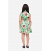 Dropship Girl's Satin Floral Printed Sleeveless Shirt Collar Dress (Multicolor)