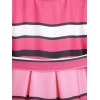 Dropship Girl's Satin Striped Sleeveless Round Neck Dress (Pink)