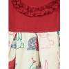 Dropship Girl's Cotton Printed Short Sleeve Round Neck Dress (Red-White)