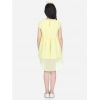 Dropship Girl's Polyester Solid Short Sleeve Round Neck Dress (Lemon Yellow)