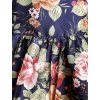 Dropship Girl's Polyester  Net Net Inset Sleeveless Round Neck Dress (Navy Blue)