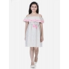 Dropship Girl's Cotton Printed Sleeveless Shoulder Straps Dress (Beige-Pink)