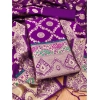 Women's Banarasi Silk Printed Unstitched Salwar Suit Material With Dupatta (Purple, 3Mtrs) Women's Banarasi Silk Printed Unstitched Salwar Suit Material With Dupatta (Purple, 3Mtrs)