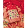 Women's Banarasi Silk Printed Unstitched Salwar Suit Material With Dupatta (Red, 3Mtrs) Women's Banarasi Silk Printed Unstitched Salwar Suit Material With Dupatta (Red, 3Mtrs)