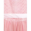 Dropship Girl's Polyester  Net Embroidered Sleeveless Round Neck Dress (Peach)