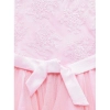 Dropship Girl's Polyester  Net Floral Printed Sleeveless Round Neck Dress (Light Pink)