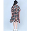 Dropship Girl's Polyester Moss Printed Kaftan Sleeve Round Neck Dress (Multicolor)