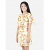 Dropship Girl's Polyester Printed Short Sleeve V-Neck Dress (Yellow-Orange)