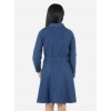Dropship Girl's Denim Solid Long Sleeve Shirt collar Dress (Blue)