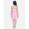 Dropship Girl's Rayon Printed Sleeveless Round Neck Dress (Pink)