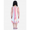 Dropship Girl's Polyester Crepe Striped Sleeveless Round Neck Dress (Multicolor)