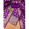 Women's Banarasi Silk Printed Unstitched Salwar Suit Material With Dupatta (Purple, 3Mtrs) Women's Banarasi Silk Printed Unstitched Salwar Suit Material With Dupatta (Purple, 3Mtrs)