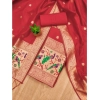 Women's Banarasi Silk Printed Unstitched Salwar Suit Material With Dupatta (Red, 3Mtrs) Women's Banarasi Silk Printed Unstitched Salwar Suit Material With Dupatta (Red, 3Mtrs)