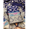 Women's Banarasi Silk Printed Unstitched Salwar Suit Material With Dupatta (Navy Blue, 3Mtrs)