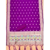 Women's Banarasi Silk Printed Unstitched Salwar Suit Material With Dupatta (Purple, 3Mtrs)
