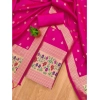 Women's Banarasi Silk Printed Unstitched Salwar Suit Material With Dupatta (Pink, 3Mtrs) Women's Banarasi Silk Printed Unstitched Salwar Suit Material With Dupatta (Pink, 3Mtrs)