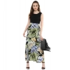 Dropship Women's Rayon Floral Round Neck Sleeveless Dress (Multicolor)