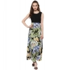 Dropship Women's Rayon Floral Round Neck Sleeveless Dress (Multicolor)