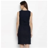 Dropship Women's Denim Solid Square Neck Sleeveless Dress (Blue)