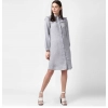 Dropship Women's Polyester Floral Collar Neck Long Sleeves Dress (Blue)