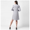 Dropship Women's Polyester Floral Collar Neck Long Sleeves Dress (Blue)