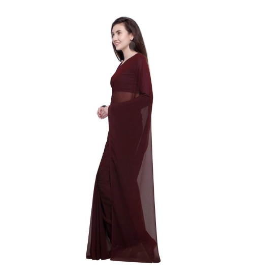 Women's Dyed Solid Saree With Unstitched Blouse 5.5Mtr (Brown) Women's Dyed Solid Saree With Unstitched Blouse 5.5Mtr (Brown)