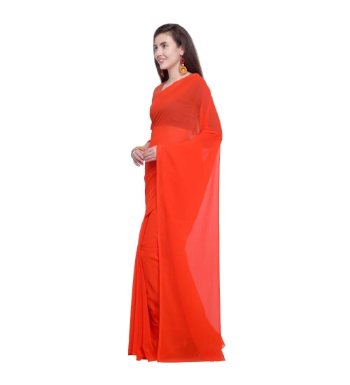 Women's Dyed Solid Saree With Unstitched Blouse 5.5Mtr (Orange) Women's Dyed Solid Saree With Unstitched Blouse 5.5Mtr (Orange)