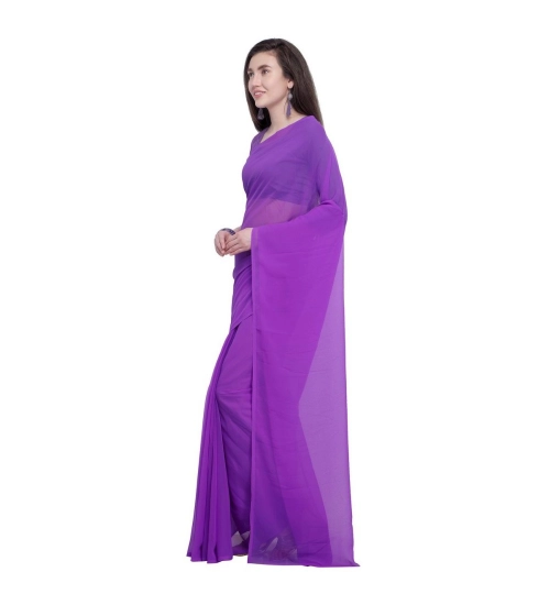 Women's Dyed Solid Saree With Unstitched Blouse 5.5Mtr (Purple) Women's Dyed Solid Saree With Unstitched Blouse 5.5Mtr (Purple)