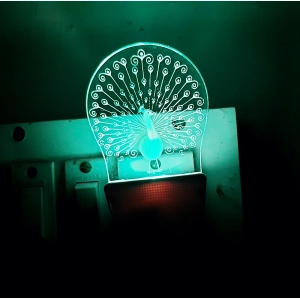 Generic Classic Peacock AC Adapter Night Lamp