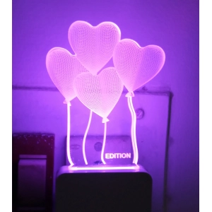 Generic Heart Balloons AC Adapter Night Lamp