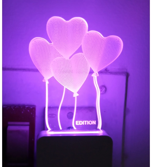 Heart Balloons AC Adapter Night Lamp