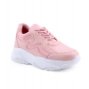 Women's Casual Mesh Printed Lace-Ups Shoes (Pink)