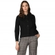 Women's Denim Solid Long Sleeve Jacket (Black)