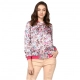 Women's Satin Floral 3/4th Sleeve Jacket (Multicolor) Women's Satin Floral 3/4th Sleeve Jacket (Multicolor)