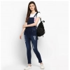 Dropship Women's Denim Solid Dungaree Pant (Blue)