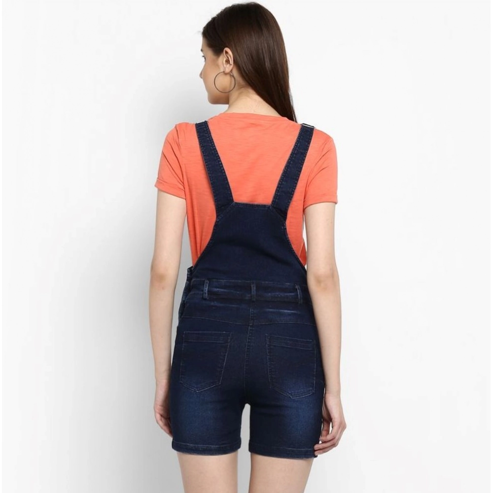 Women's Denim Shorts Style Dungaree Pant (Blue) Women's Denim Shorts Style Dungaree Pant (Blue)