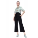 Women's Polyester Printed 3/4th Sleeve Jumpsuit (Green - Black)