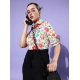 Women's Polyester Printed 3/4th Sleeve Jumpsuit (Multicolor)